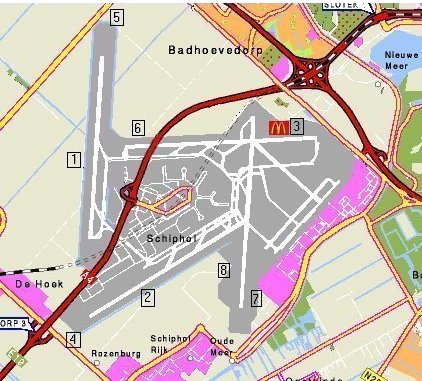 An overview of Amsterdam Airport Schiphol